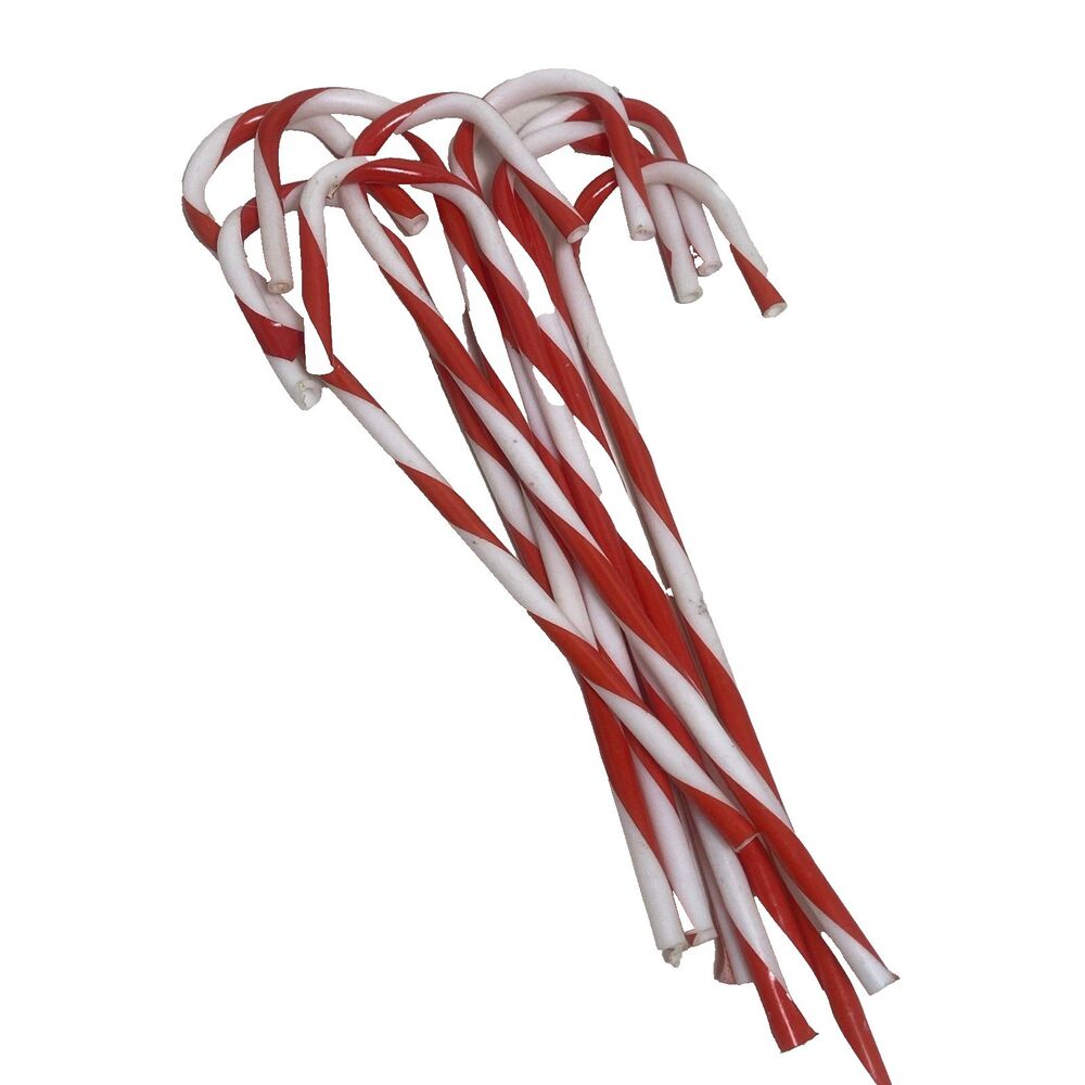 1960's Miniature Candy Cane Decorations Lot of 9  Length 5-6 inches